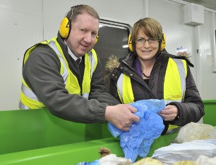 (l-r) Centriforce operations director Andrew Shackleton and Louise Ellman MP open the mixed plastics sorting facilities in Liverpool